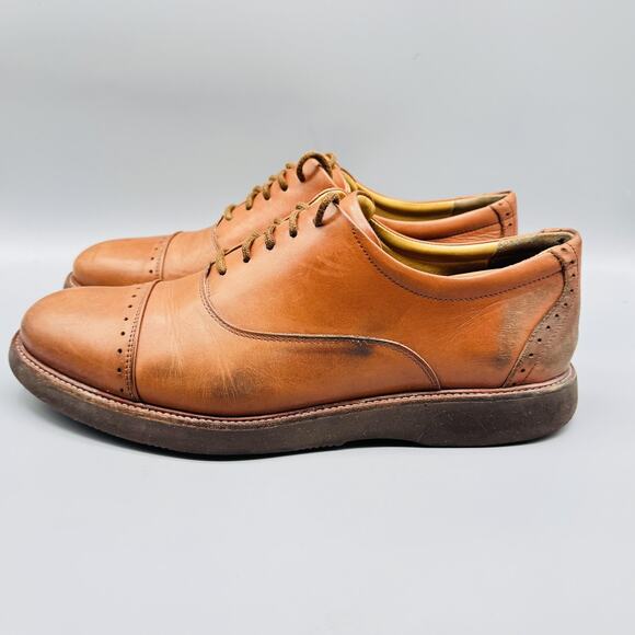 Samuel Hubbard Shoes Mens 11 Brown Leather Oxford Dress Lace Up Brogue Vibram main image 11